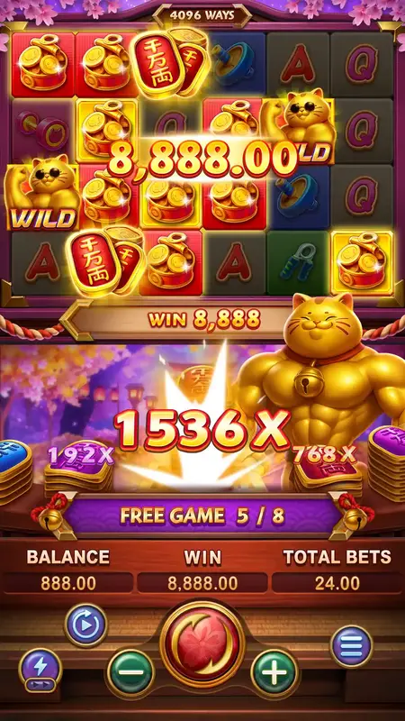 MUSCLE FORTUNE CAT หมัดแมวนำโชค thep1688 เทพ1688