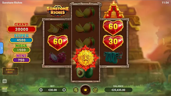 รูปแบบเกม สล็อตอัญมณีแห่งดวงอาทิตย์ จากค่าย Evoplay