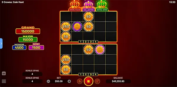 รูปแบบเกม3 Crowns Coin Hunt