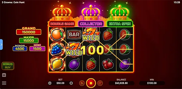 รูปแบบเกม3 Crowns Coin Hunt