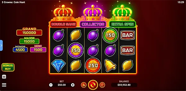 รูปแบบเกม3 Crowns Coin Hunt