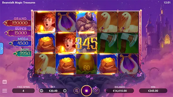รูปแบบเกมBeanstalk Magic Treasures