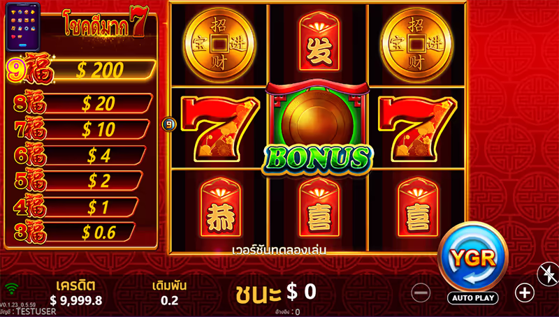 Fortune Lucky 7 สล็อตYGR ค่ายYGR เกมสล็อต
