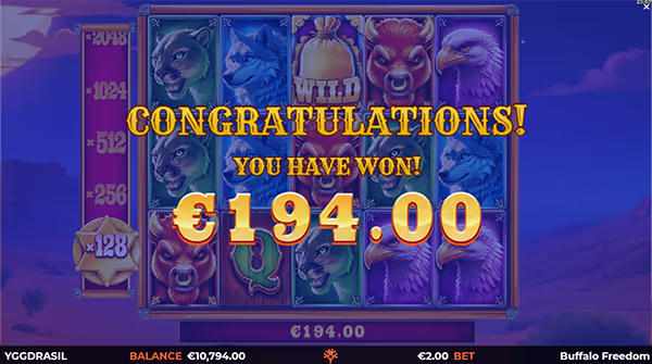 BUFFALO FREEDOM DOUBLEMAX YGGDRASIL GAMING สล็อตYGGDRASIL GAMINGWILDFIGHT RUSHINGWILDS