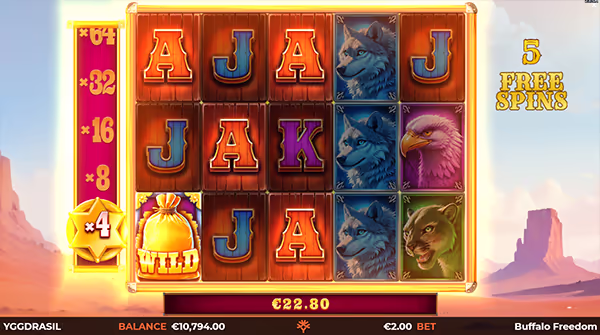 BUFFALO FREEDOM DOUBLEMAX YGGDRASIL GAMING สล็อตYGGDRASIL GAMINGWILDFIGHT RUSHINGWILDS