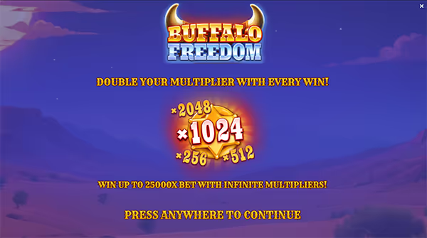 BUFFALO FREEDOM DOUBLEMAX YGGDRASIL GAMING สล็อตYGGDRASIL GAMINGWILDFIGHT RUSHINGWILDS