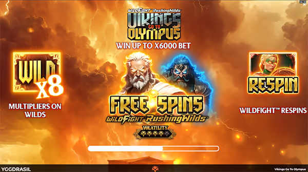 VIKINGS GO TO OLYMPUS YGGDRASIL GAMING สล็อตYGGDRASIL GAMINGWILDFIGHT RUSHINGWILDS